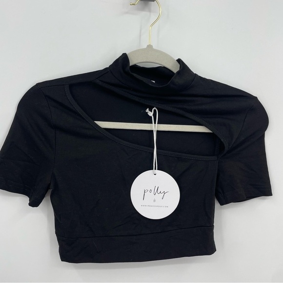 NWT Princess Polly Priska top Sz 2 black - Picture 1 of 8